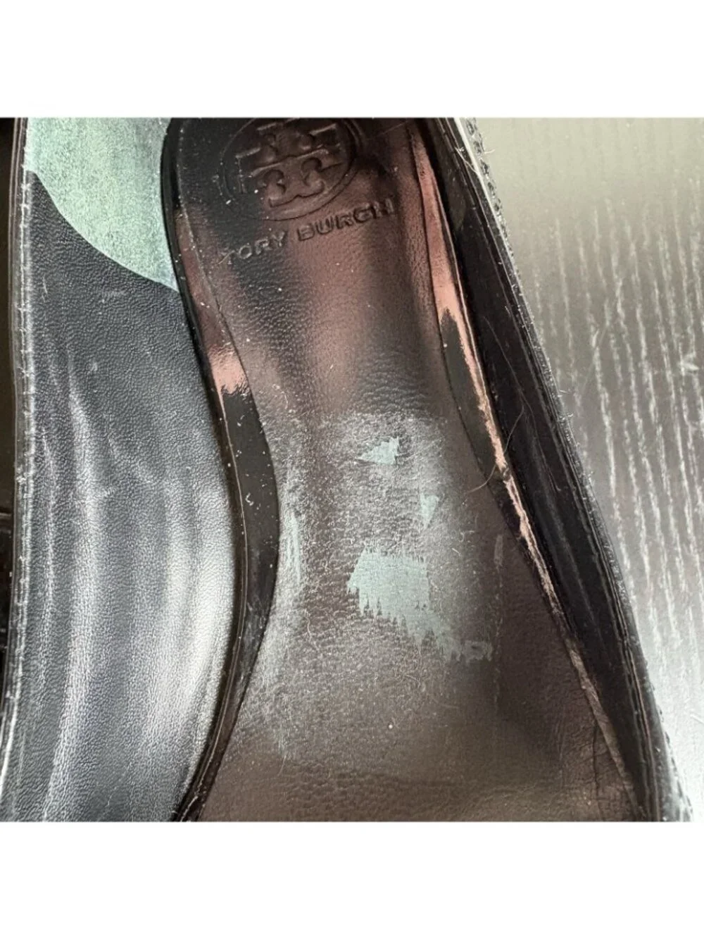 TORY BURCH Womens Size 9.5M Classic Black Open Toe Patent Leather Heels